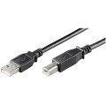 USB kabel (2.0), USB A samec - USB B samec, 1,8m, černý