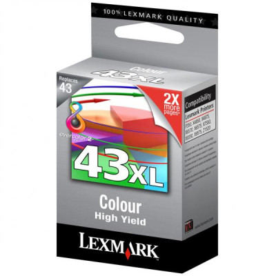 Lexmark 18YX143EXL (#43), originálny atrament, farebný