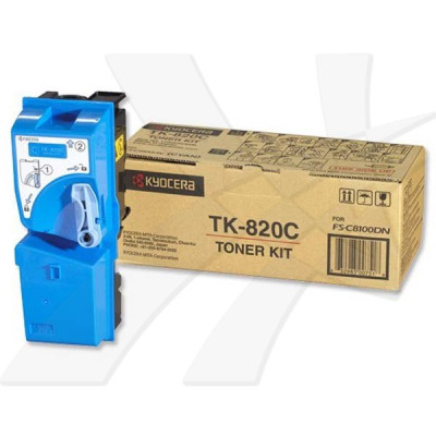 Kyocera TK-820C, originálny toner, azúrový