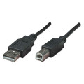 USB kábel (2.0), USB A samec - USB B samec, 3m, čierny