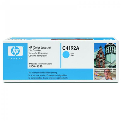 HP C4192A, originálny toner, azúrový