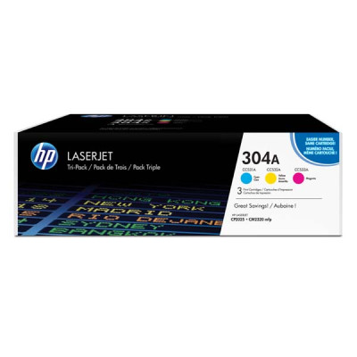 HP CF372AM (304A), originálny toner, CMY, 3 × 2800 strán, 3-pack