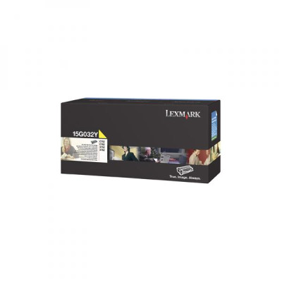 Lexmark 15G032Y, originálny toner, žltý