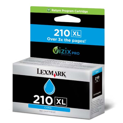 Lexmark 14L0175EXL (#210), originálny atrament, azúrový