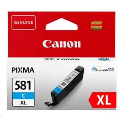 Canon CLI-581XL C (2049C001), originálny atrament, azúrový, 8,3 ml, XL