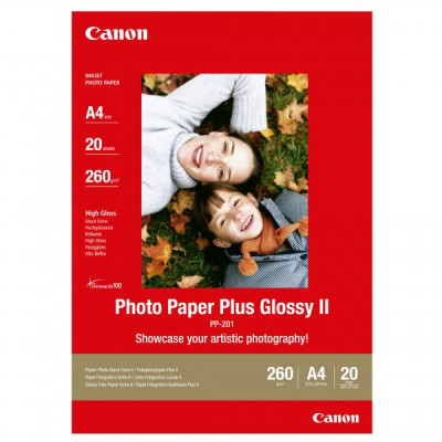 Canon Photo Paper Plus Glossy, foto papier, lesklý, biely, A4, 260 g/m2, 20 ks, PP-201 A4, atram.