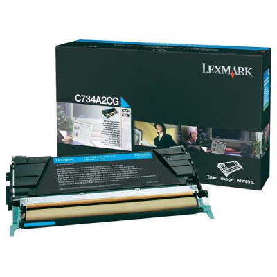 Lexmark C734A2CG, originálny toner, azúrový