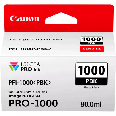 Canon PFI-1000PBk (0546C001), originálny atrament, photo čierny, 80 ml