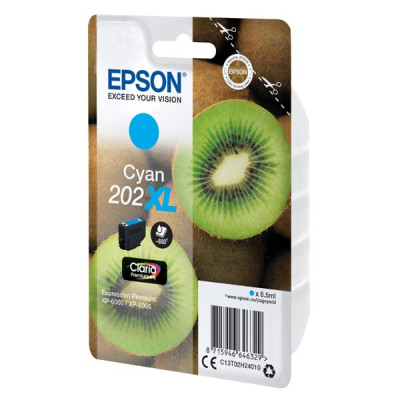 Epson T02H240 (C13T02H24010, 202XL), originálny atrament, azúrový, 8,5 ml, XL