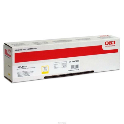 Oki C801 (44643001), originálny toner, žltý, 7300 strán