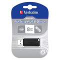 Verbatim USB flash disk, USB 2.0, 8GB, PinStripe, Store N Go, čierny, 49062