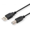 USB kábel (2.0), USB A samec - USB B samec, 5m, čierny