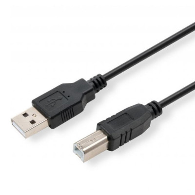 USB kábel (2.0), USB A samec - USB B samec, 5m, čierny