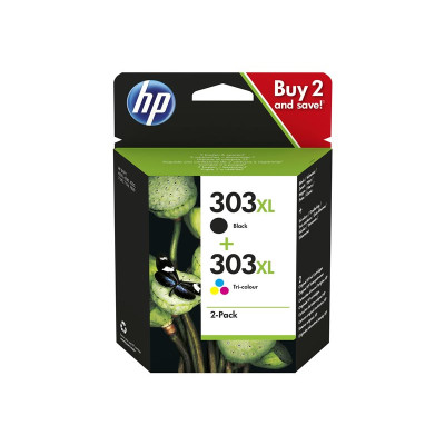 HP 3YN10AE (303XL), originálny atrament, CMYK, 600/415 strán, 2-pack