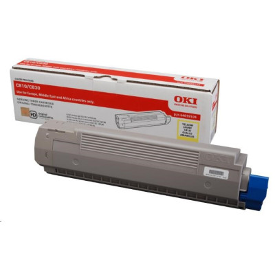 Oki C810 (44059105), originálny toner, žltý, 8000 strán