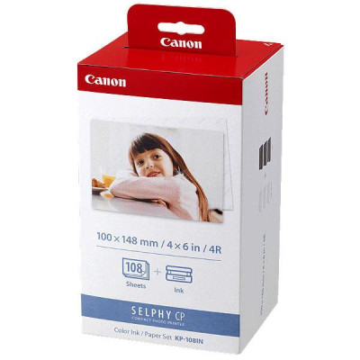 Canon Color Ink Paper Set, KP108IN, foto papír, lesklý, biela, CP100, 220, 300, 330, 400, 500, 520, 600, 710, 10x15cm, 4x6