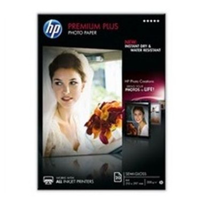 HP Premium Plus Semi-Gloss Photo Paper, foto papír, pololesklý, biela, A4, 300 g/m2, 20 ks, CR673A, tonerový