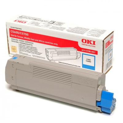 Oki C5600 (43381907), originálny toner, azúrový