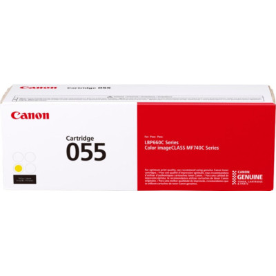 Canon 055Y (3013C002), originálny toner, žltý, 2100 strán