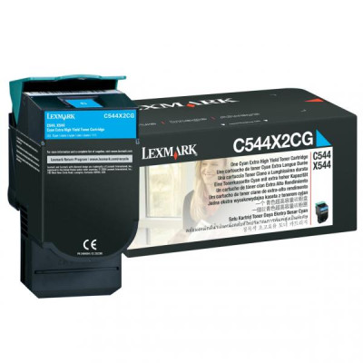 Lexmark C544X2CG, originálny toner, azúrový