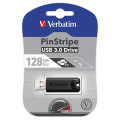 Verbatim USB flash disk, USB 3.0, 128GB, PinStripe, Store N Go, čierna, 49319