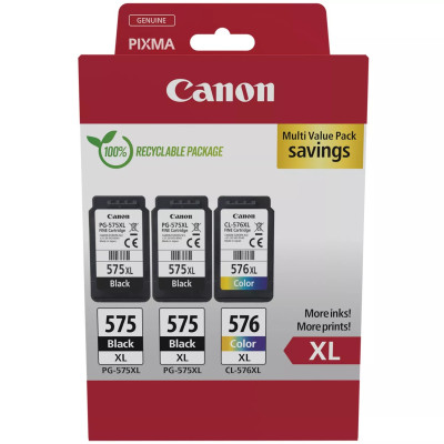 Canon PG-575XL x2/CL-576XL (5437C004), originálny atrament, čierny/farebný, 400/300 strán (2x 15 + 12,6 ml), Multipack