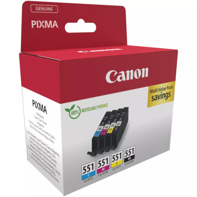 Canon CLI-551 (6509B015), originálny atrament, CMYK, 4 x 7 ml, 4-pack