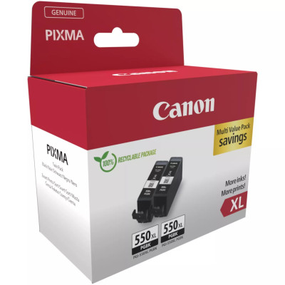 Canon PGI-550XL (6431B010), originálny atrament, čierny, 2 x 500 strán (2 x 15 ml), XL 2-pack