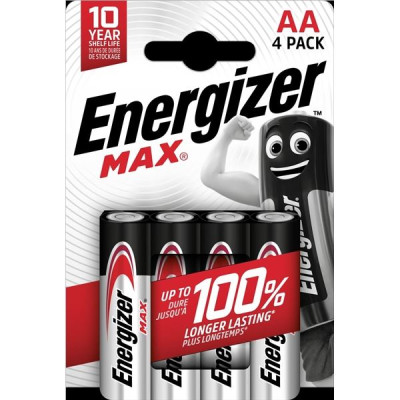 Alkalické batérie Energizer Max 1,5 V, typ AA, 4 ks