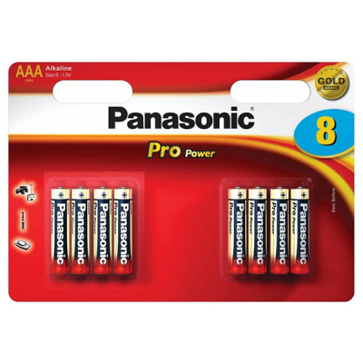 Batéria alkalická, AAA, 1.5V, Panasonic, blister, 8-pack, 265949, Pro Power