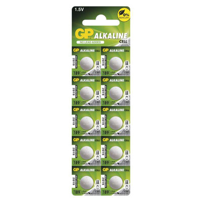 Batérie alkalická, AG10, LR54, LR1130, V10GA, 1.5V, GP, blister, 10-pack