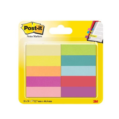 Bločky Post-it značkovacie, 12,7 x 44,4 mm, 10 farieb