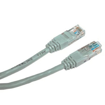 Cat.5e, RJ45 M-1m, nestienený, CCA, šedý, economy