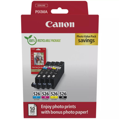 Canon CLI-526 (4540B019), originálny atrament, CMYK, 4-pack