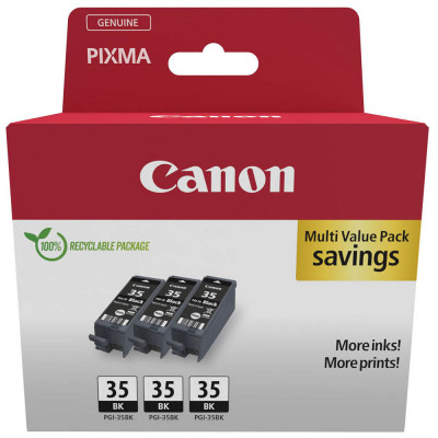 Canon PGI-35Bk (1509B028), originálny atrament, čierny, 3 x 191 strán (3 x 9,3 ml), 3-pack