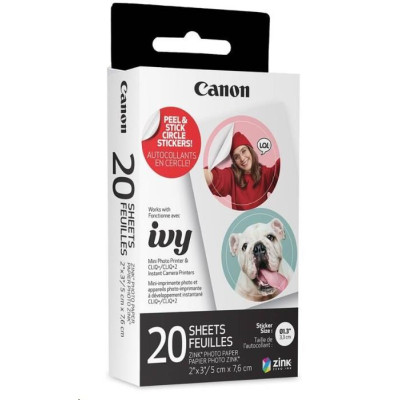 Samolepiaci fotopapier Canon ZINK - 20 listov, 3,3 cm, ZP-2030-2C, 4967C003