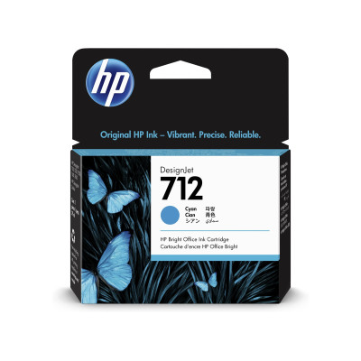 HP 3ED67A (712), originálny atrament, azúrový, 29 ml