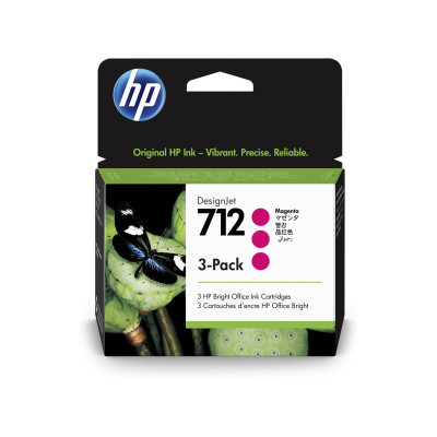 HP 3ED78A (712), originálny atrament, purpurový, 3 x 29 ml, 3-Pack