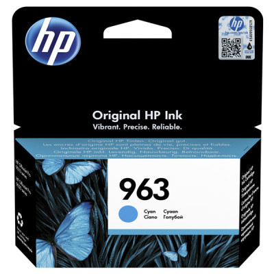 HP 3JA23AE (963), originálny atrament, azúrový, 10,77 ml