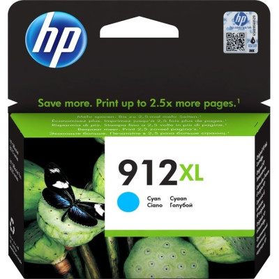 HP 3YL81AE (912XL), originálny atrament, azúrový, 825 strán