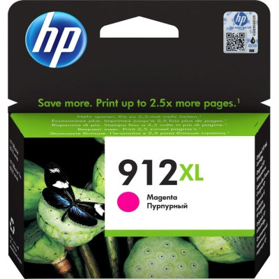 HP 3YL82AE (912XL), originálny atrament, purpurový, 825 strán