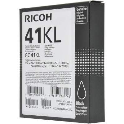 Ricoh GC-41KL (405765), originálna gelová náplň, čierna