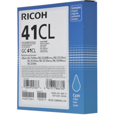 Ricoh GC-41C (405766), originálna gelová náplň, azúrová