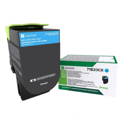 Lexmark 71B20C0, originálny toner, azúrový