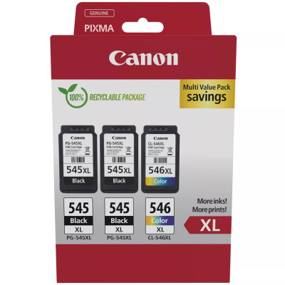 Canon PG-545XL x2/CL-546XL (8286B013, 8286B014), originálny atrament, čierny/farebný, 400 strán (2x 15 / 13 ml), Multipack