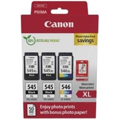 Canon PG-545XL x2/CL-546XL (8286B015), originálny atrament, čierny/farebný, 800/300 strán (2x 15 / 13 ml), Multipack