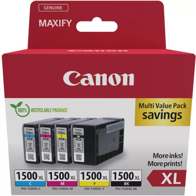 Canon PGI-1500CMYK XL (9182B004), originálny atrament, CMYK, 3 × 12 + 34,7 ml, Multipack XL