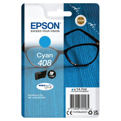 Epson T09J2 (C13T09J24010, 408), originálny atrament, azúrový, 14,7 ml