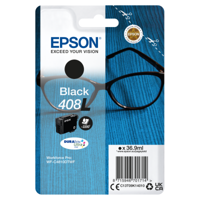 Epson T09K1 (C13T09K14010, 408L), originálny atrament, čierny, 36,9 ml, XL