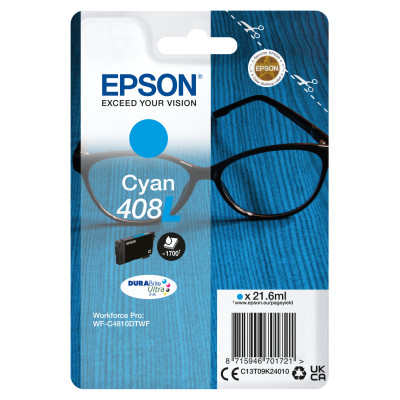 Epson T09K2 (C13T09K24010, 408L), originálny atrament, azúrový, 21,6 ml, XL